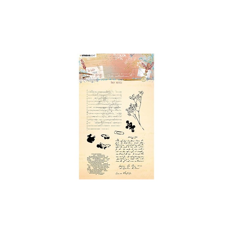 (JMA-WYS-STAMP210)Studio light SL Clear stamp Inky notes Write Your Story nr.210