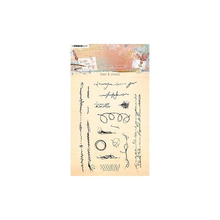 (JMA-WYS-STAMP211)Studio light SL Clear stamp Script & stitches Write Your Story nr.211