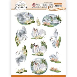 (SB10648)3D Push Out - Amy Design - Elegant Swans - Love Swans