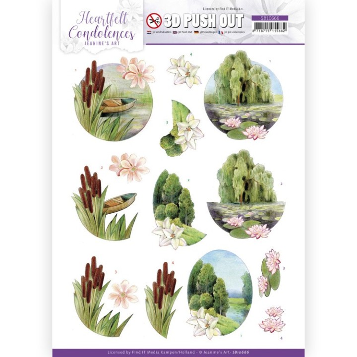 (SB10666)3D Push Out - Jeanine's Art - Heartfelt Condolences - Weeping Willow