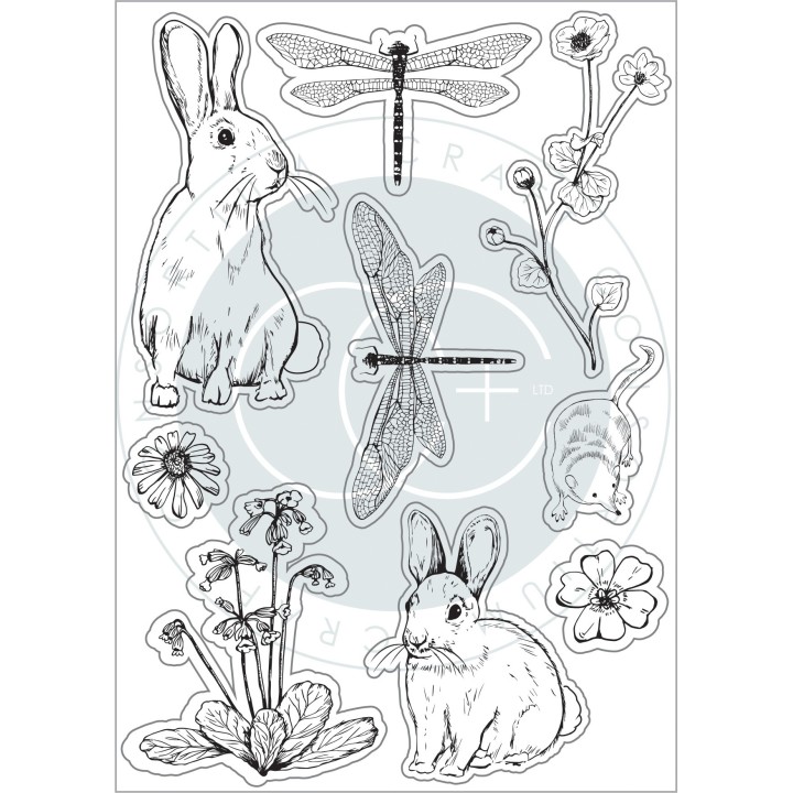 (CCSTMP076)Craft Consortium Wildflower Meadow Special Edition Clear Stamps