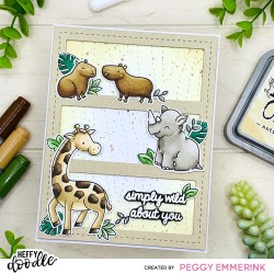 (HFD0427)Heffy Doodle Two By Two Safari Animals Clear Stamps