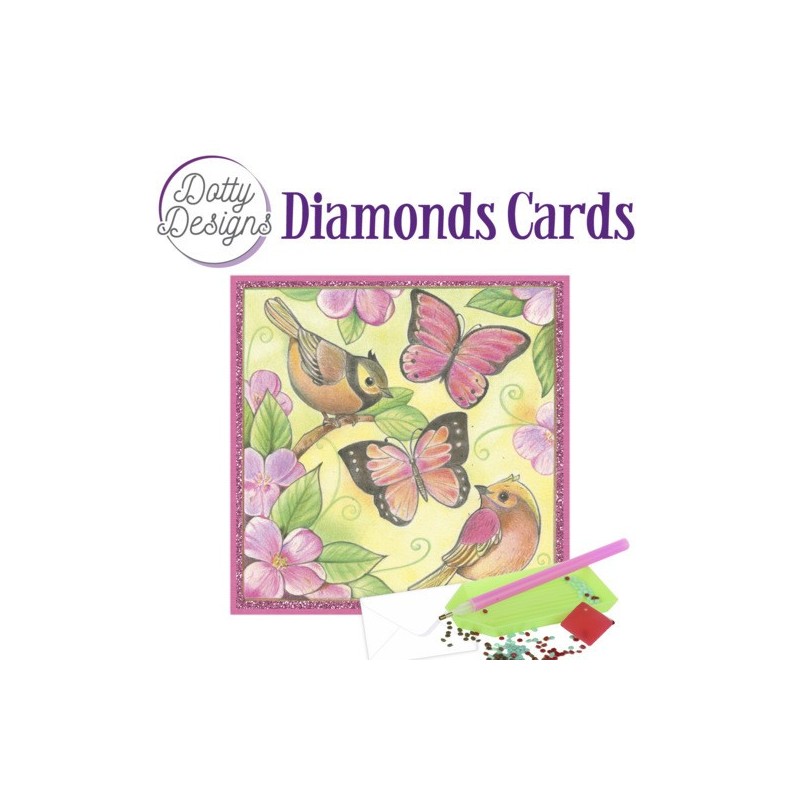 (DDDC1083)Dotty Designs Diamond Cards - Pink Butterflies
