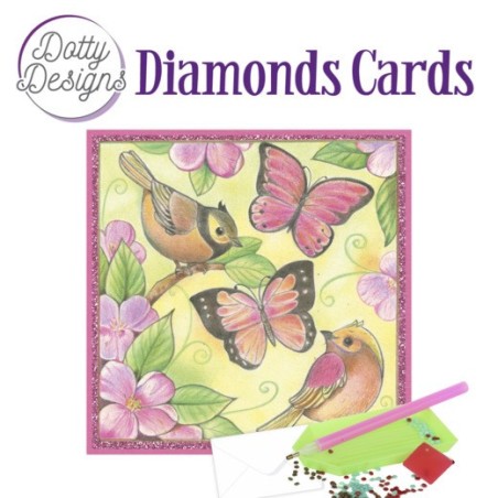 (DDDC1083)Dotty Designs Diamond Cards - Pink Butterflies