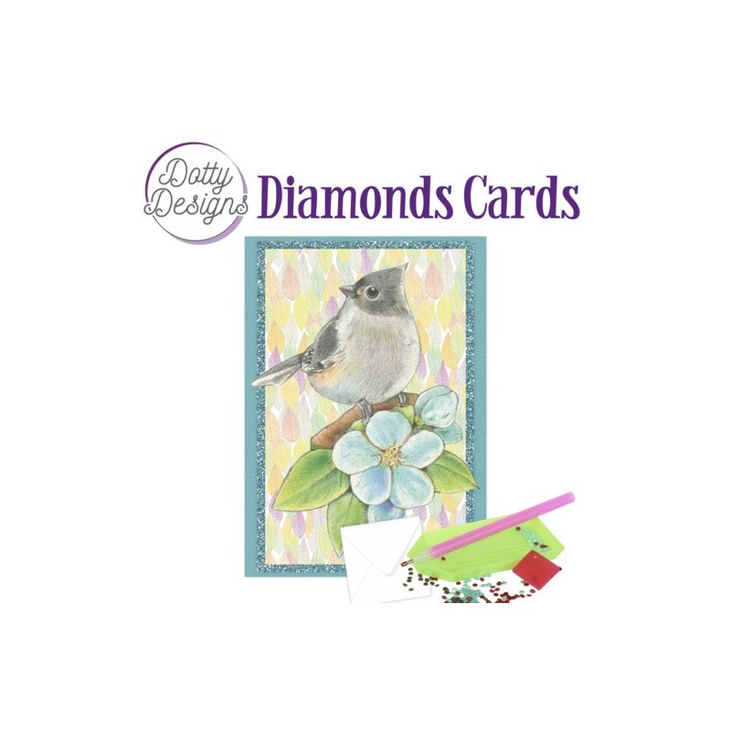 (DDDC1084)Dotty Designs Diamond Cards - Bird on branch
