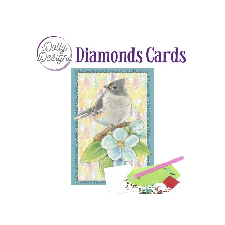 (DDDC1084)Dotty Designs Diamond Cards - Bird on branch