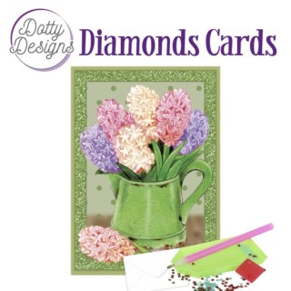 (DDDC1088)Dotty Designs Diamond Cards - Hyacinths in watering can