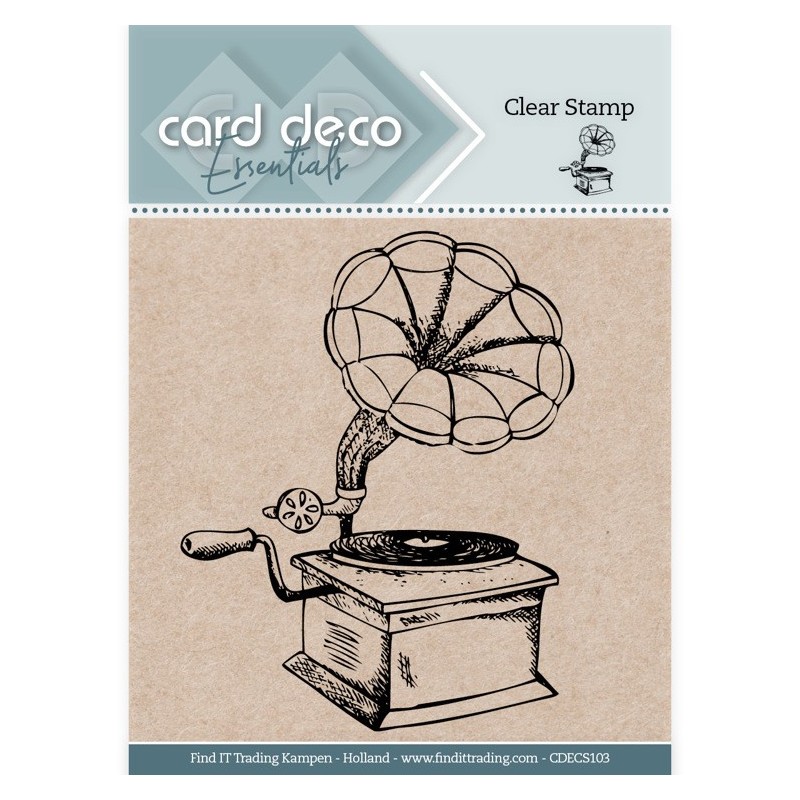 (CDECS103)Card Deco Essentials Clear Stamps - Gramophone