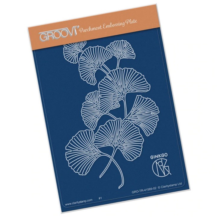 (GRO-TR-41589-02)Groovi® plate A6 BARBARA'S GINKGO SPRAY