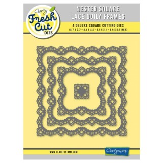 (ACC-DI-31257-XX)NESTED SQUARE LACE DOILY FRAMES FRESH CUT DIE SET