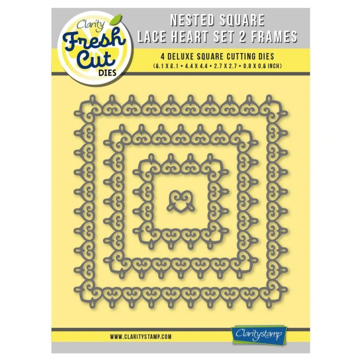 (ACC-DI-31259-XX)NESTED SQUARE LACE HEART SET 2 FRAMES FRESH CUT DIE SET