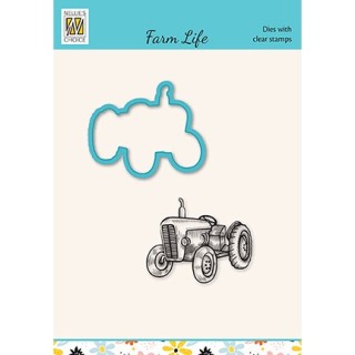 (HDCS036)Snellen Design Clearstamp +dies  - Farm-life Tractor