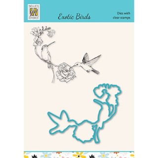 (HDCS023)Snellen Design Clearstamp +dies  - Exotic birds serie Hummingbirds