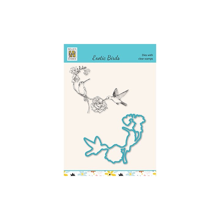 (HDCS023)Snellen Design Clearstamp +dies  - Exotic birds serie Hummingbirds