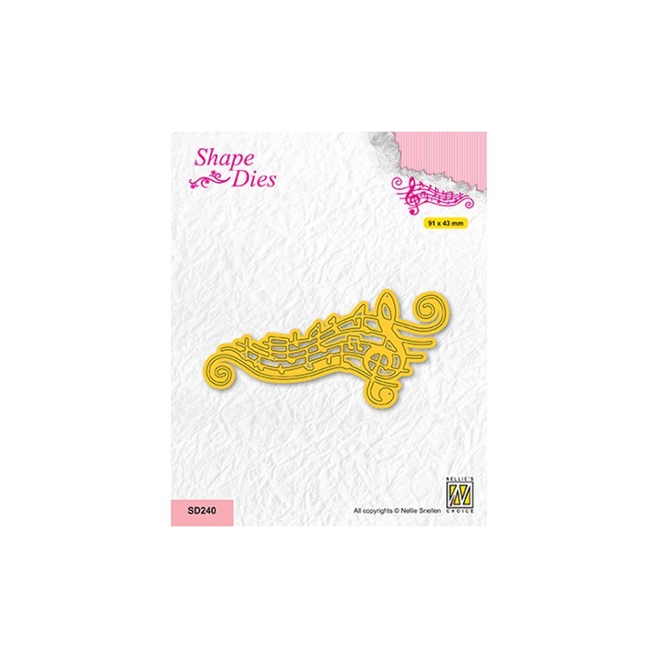(SD240)Nellie's shape dies Musical notes