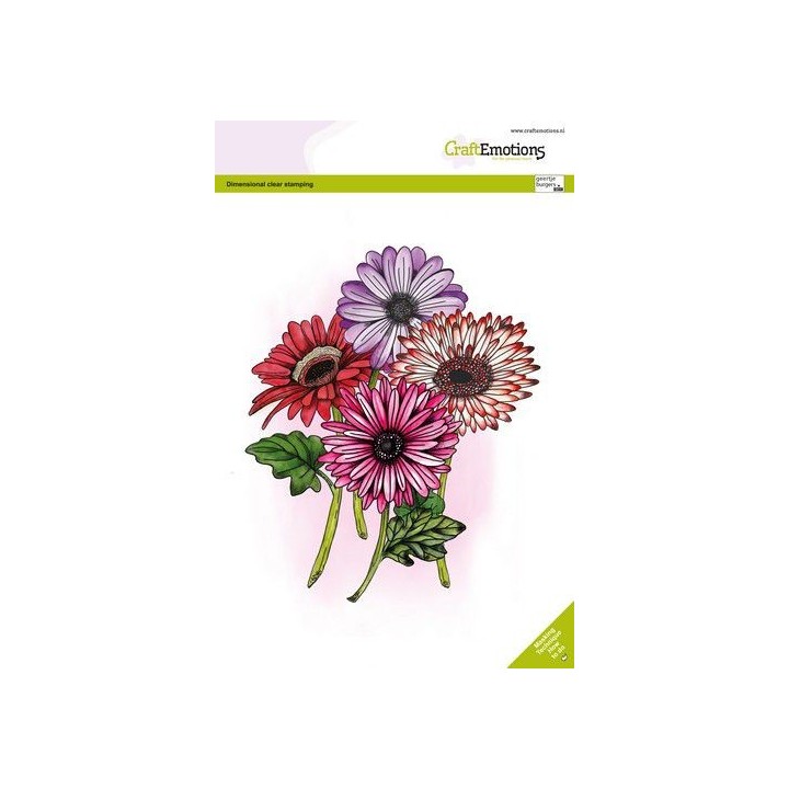 (3022)CraftEmotions clearstamps A5 - Gerbera 1