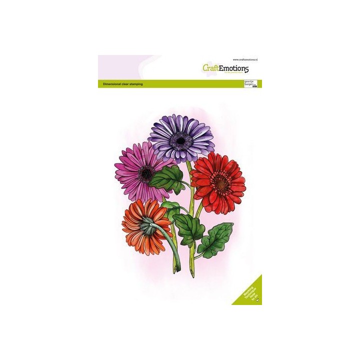 (3023)CraftEmotions clearstamps A5 - Gerbera 2