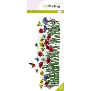 (4106)CraftEmotions clearstamps Slimline - Wildflowers