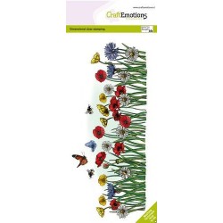 (4106)CraftEmotions clearstamps Slimline - Wildflowers