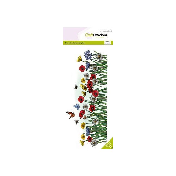 (4106)CraftEmotions clearstamps Slimline - Wildflowers