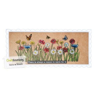 (4106)CraftEmotions clearstamps Slimline - Wildflowers