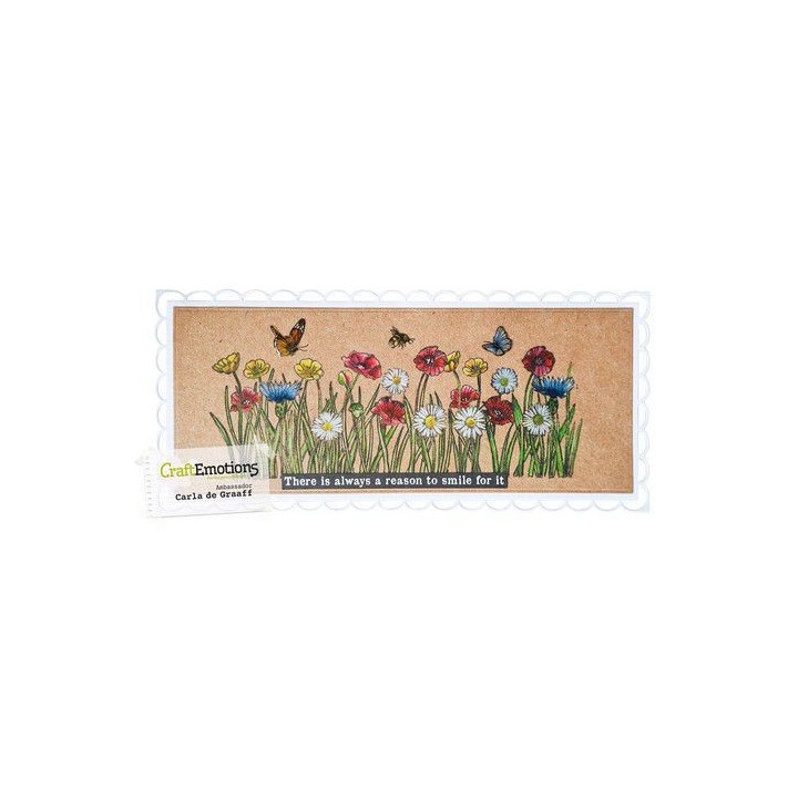 (4106)CraftEmotions clearstamps Slimline - Wildflowers