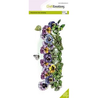 (4105)CraftEmotions clearstamps Slimline - Violets