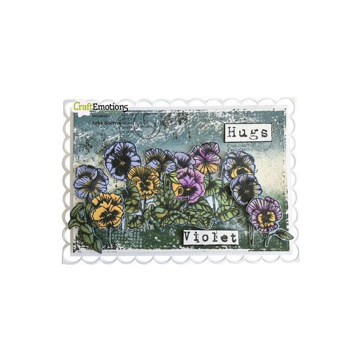 (4105)CraftEmotions clearstamps Slimline - Violets