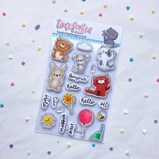 (T4T/878/Hey/Cle)Time For Tea Designs Hey There Critters Clear Stamps