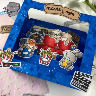 (T4T/886/Mov/Cle)Time For Tea Designs Movie Night Clear Stamps