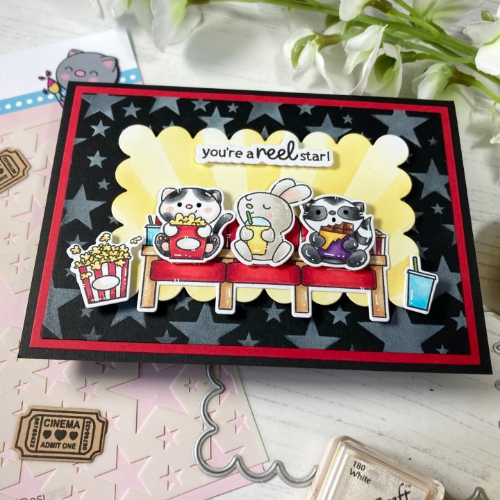 (T4T/886/Mov/Cle)Time For Tea Designs Movie Night Clear Stamps