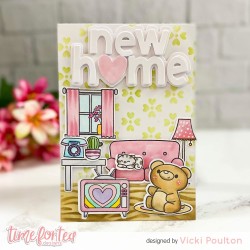 (T4T/880/Hea/Cle)Time For Tea Designs Home Is Where The Heart Is Clear Stamps