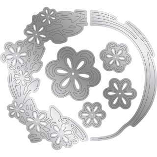 (GEM-MD-CAD-SPBL)Gemini Floral Aperture Spring Blooms Create-a-Card Dies