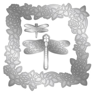 (S-DDF-MD-WLF)Crafter's Companion Dancing Dragonfly Metal Die Water Lily Frame