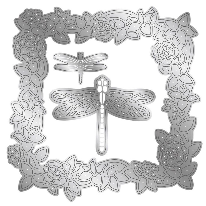 (S-DDF-MD-WLF)Crafter's Companion Dancing Dragonfly Metal Die Water Lily Frame