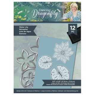 (S-DDF-STD-WLIL)Crafter's Companion Dancing Dragonfly Stamp & Die Water Lily
