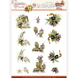 (SB10630)3D Push Out - Precious Marieke - Flowers and Friends - Flowers on Branch
