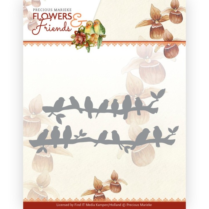 (PM10231)Dies - Precious Marieke - Flowers and Friends - Birds in a Row