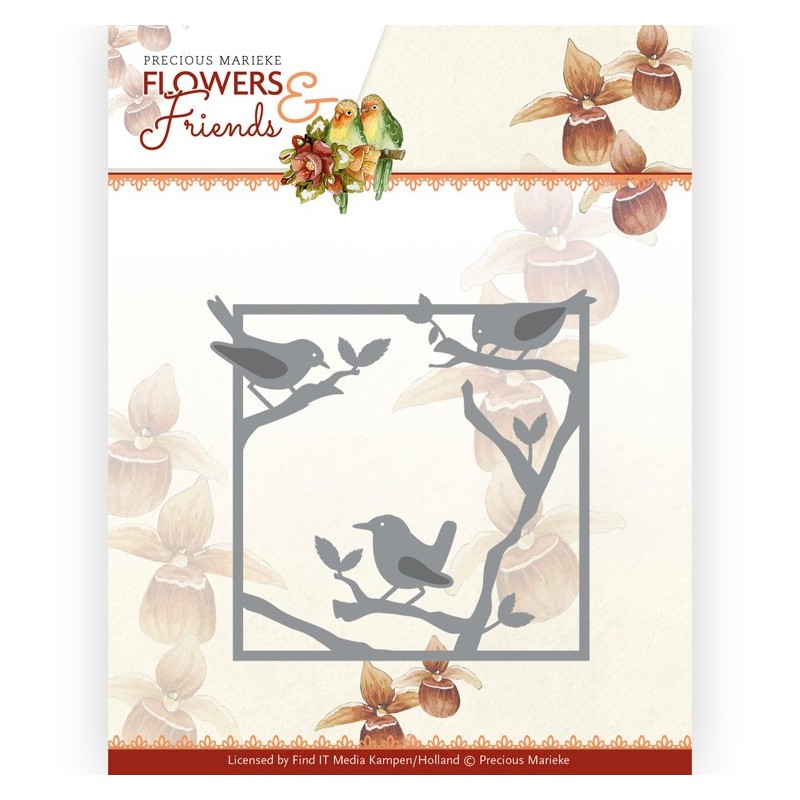 (PM10232)Dies - Precious Marieke - Flowers and Friends - Bird Frame