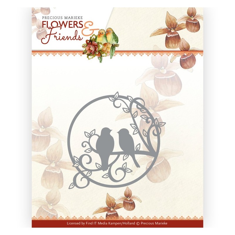(PM10233)Dies - Precious Marieke - Flowers and Friends - Circle with Birds