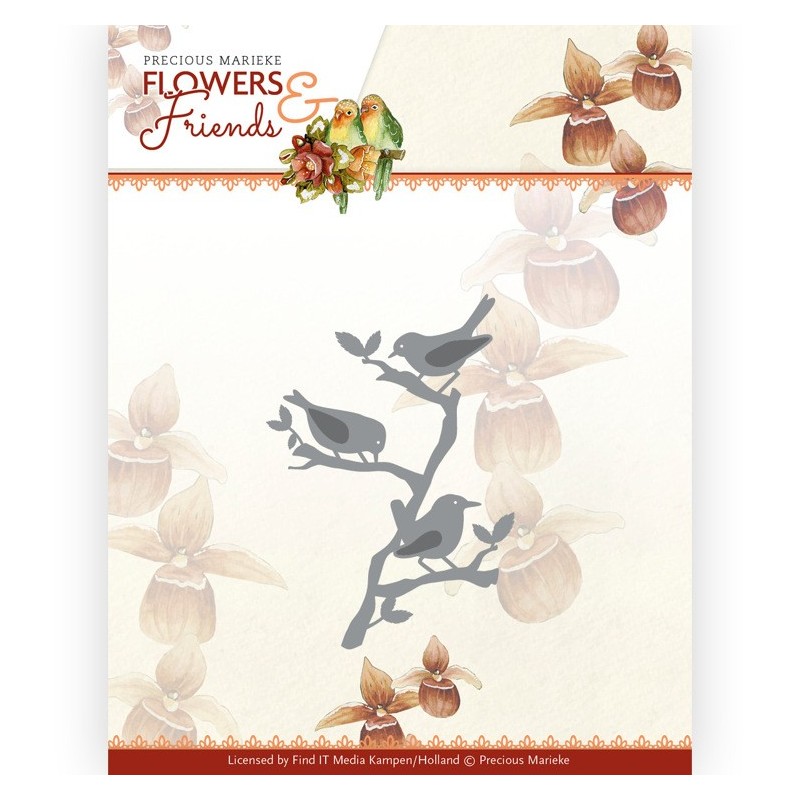 (PM10235)Dies - Precious Marieke - Flowers and Friends - Birds on a Branch