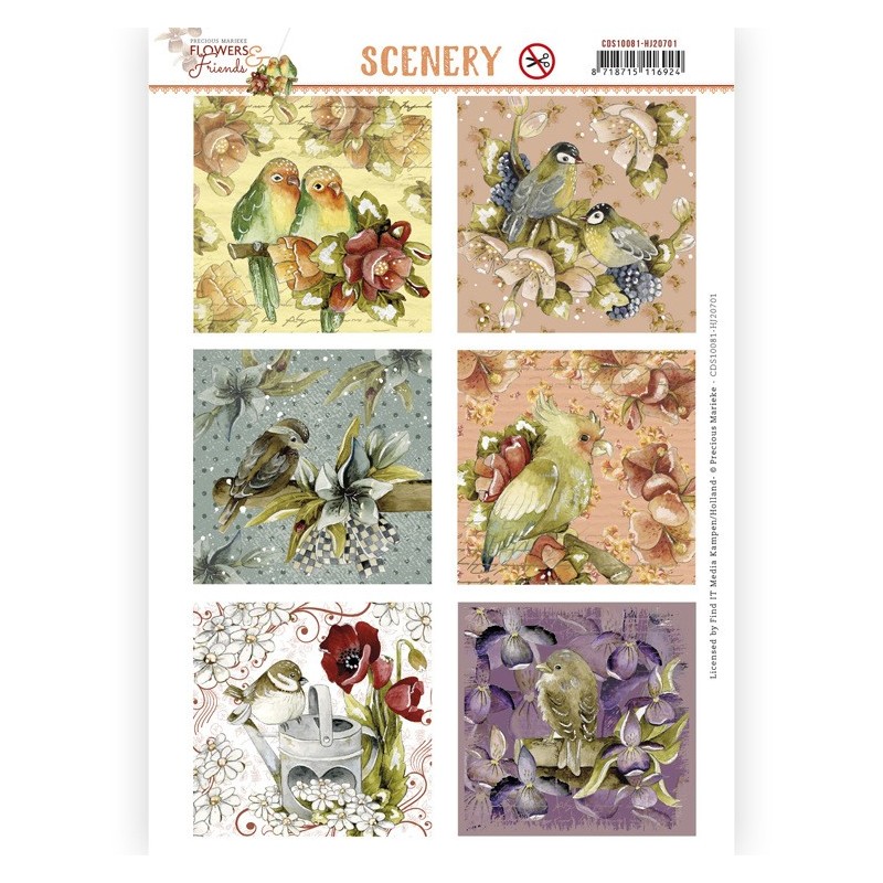 (CDS10081)Scenery - Precious Marieke - Aquarella - Flowers and Friends Square