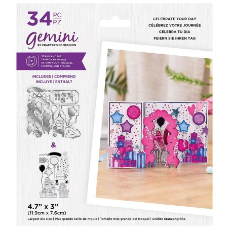 (GEM-STD-3DSB-CYD)Gemini 3D Scene Builder Celebrate Your Day Stamp & Die