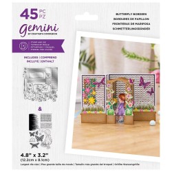 (GEM-STD-3DSB-BB)Gemini 3D Scene Builder Butterfly Borders Stamp & Die