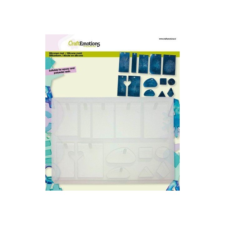 (114779/0010)CraftEmotions Silicone mold pendants 1 14,5x12cm