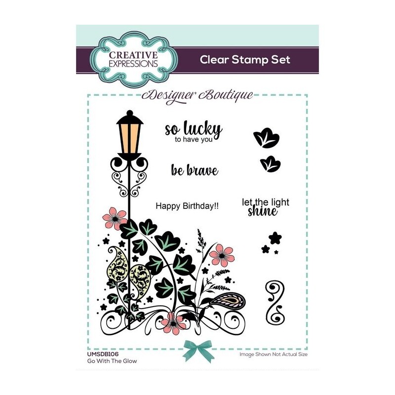 (UMSDB106)Creative Expressions Clear stamp Designer boutique Set Go With The Glow 15,2x10,16cm