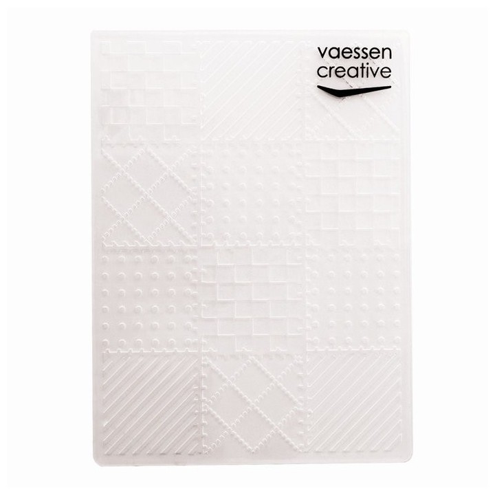 (100605-211)Vaessen Creative Embossing folder quilt blokken