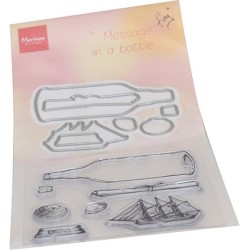 (TC0896)Clear stamp & die set Tiny's message in a bottle