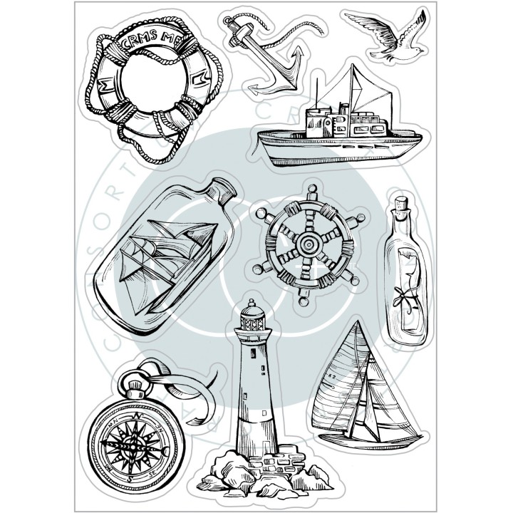 (CCSTMP078)Craft Consortium Ocean Tale Clear Stamps Adventure