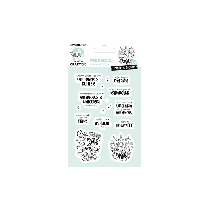 (CCL-MFR-STAMP220)Studio light  SL Clear stamp Unicorns & glitter Friendz nr.220